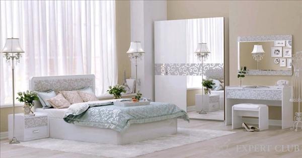 Спальня в стиле белый глянец – чистота и обили света