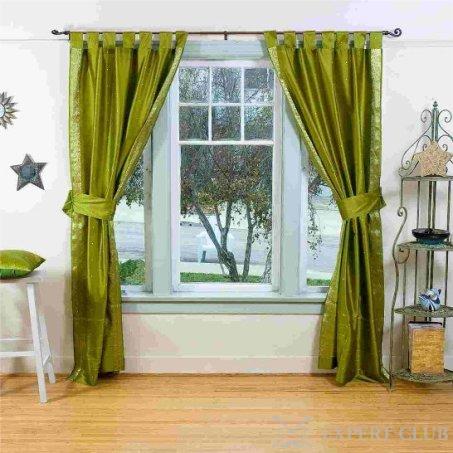 Зеленые шторы – идеальный вариант для любого помещения в доме