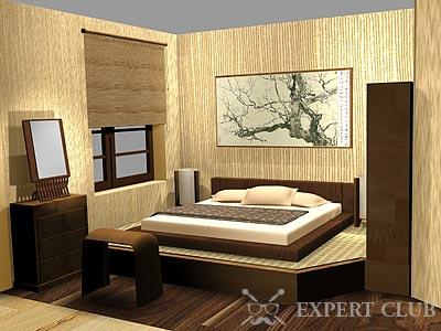 Кровать из дерева в восточном стиле