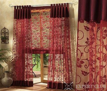 Контрастная ткань – простой способ удлинить шторы