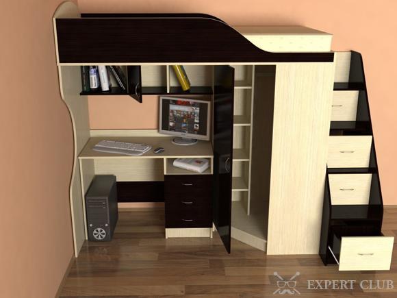 Множество шкафов и полочек помогает эффективно организовать пространство